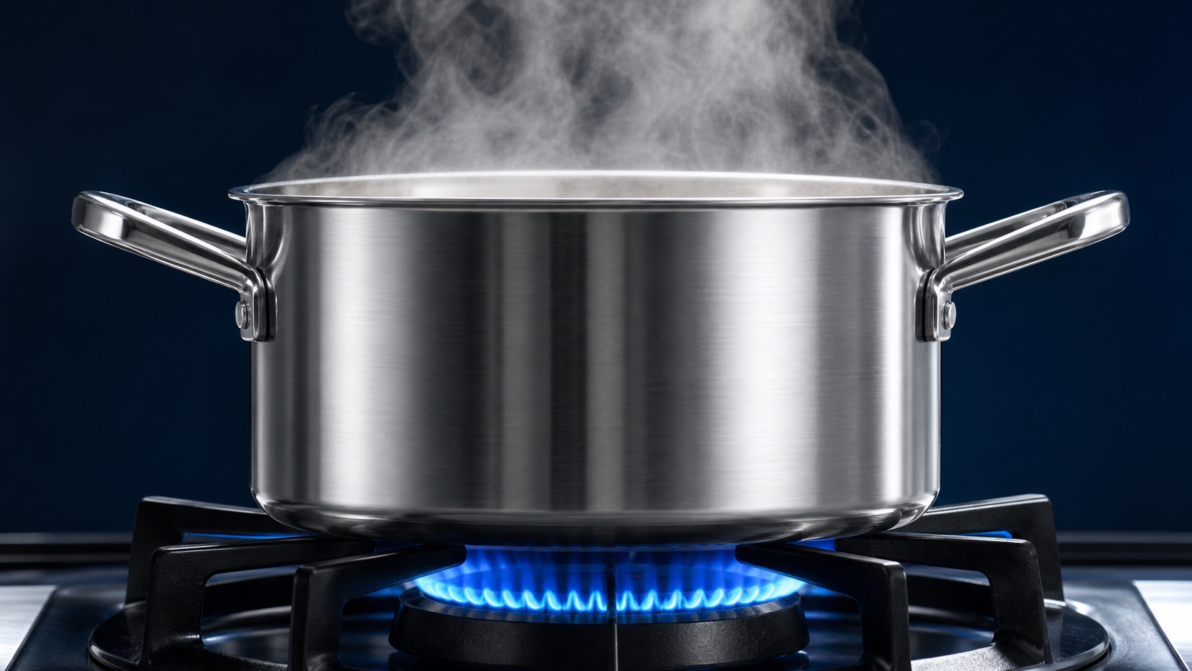 Stainless steel pot over high flame without yellowing