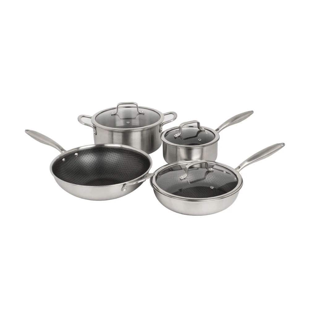 7PC tri-ply stainless cookware set