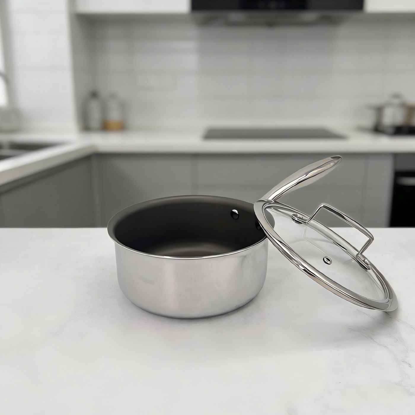 Tri-ply Titanium Non-Stick Saucepan